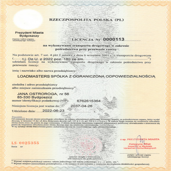 Licencja spedycyjna